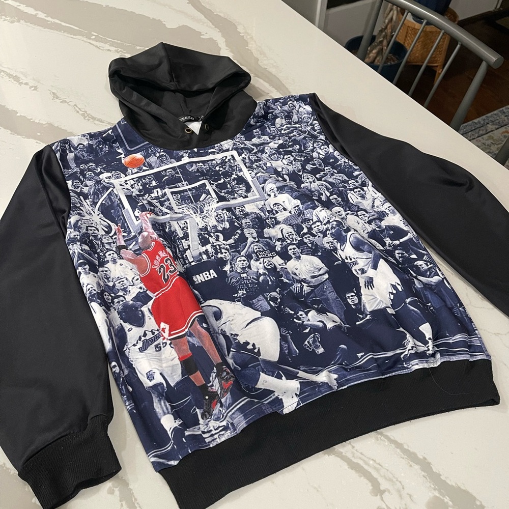 Jordan Boy’s Hoodie in Black and White Graphic Print - The Shot